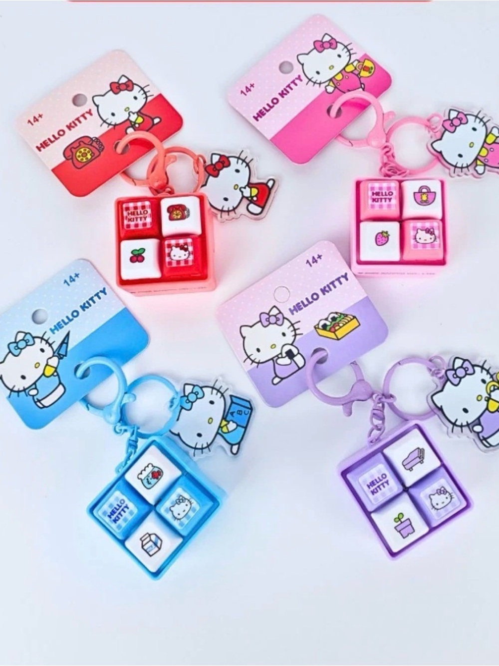 Hello Kitty Colorful Fidget Clicker Keychain with LED Light & Sound- Pink